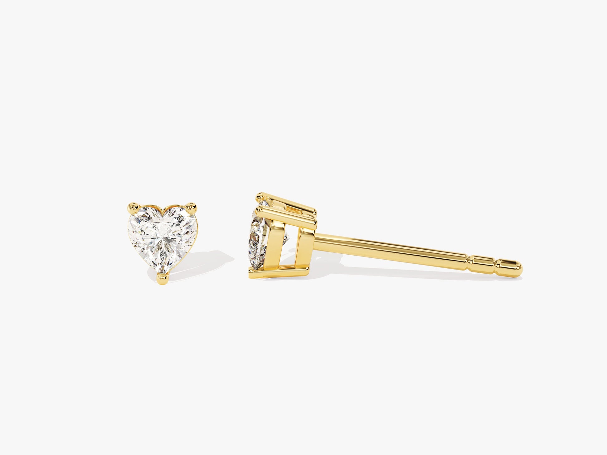 14k Gold Heart Cut Lab Grown Diamond Stud Earrings (0.25 ct tw)