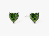 Heart Cut Birthstone Stud Earrings - Gold Vermeil