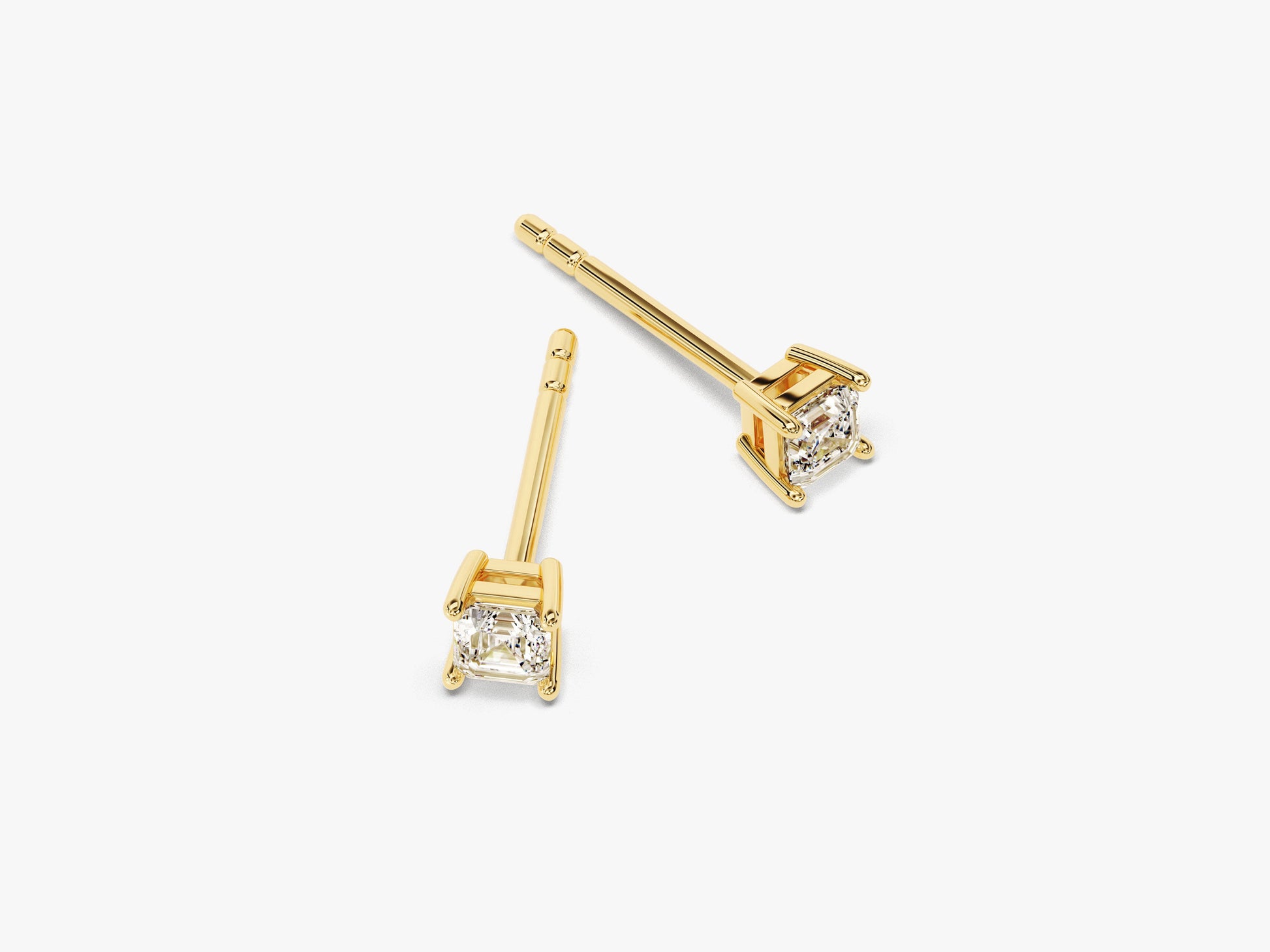 14k Gold Asscher Cut Moissanite Stud Earrings (0.25 ct tw)