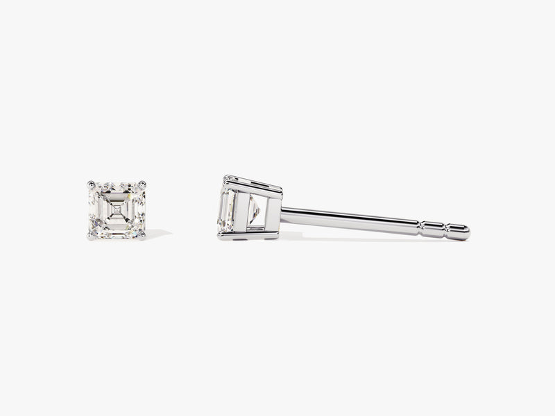 14k Gold Asscher Cut Moissanite Stud Earrings (0.25 ct tw)