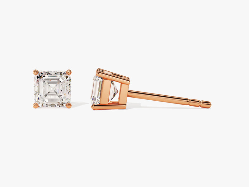 14k Gold Asscher Cut Lab Grown Diamond Stud Earrings (1.00 ct tw)