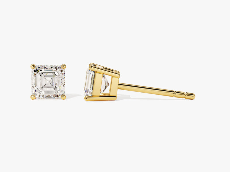 14k Gold Asscher Cut Moissanite Stud Earrings (1.00 ct tw)