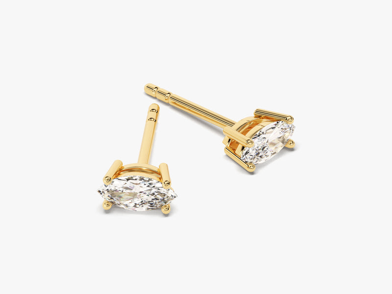 14k Gold Marquise Cut Moissanite Stud Earrings (0.50 ct tw)