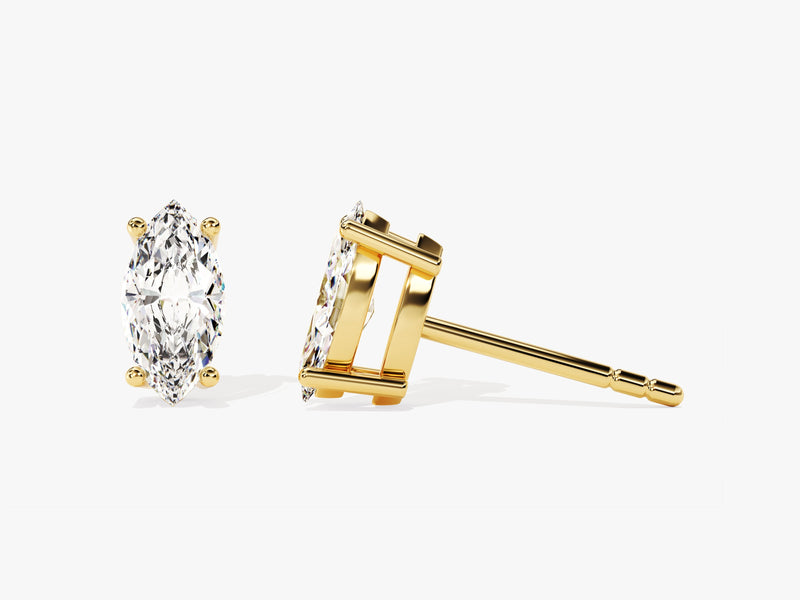 14k Gold Marquise Cut Moissanite Stud Earrings (1.00 ct tw)