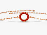 Open Circle Birthstone Bracelet - Gold Vermeil