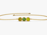 Bezel Set Round Birthstone Family Bracelet  - Gold Vermeil