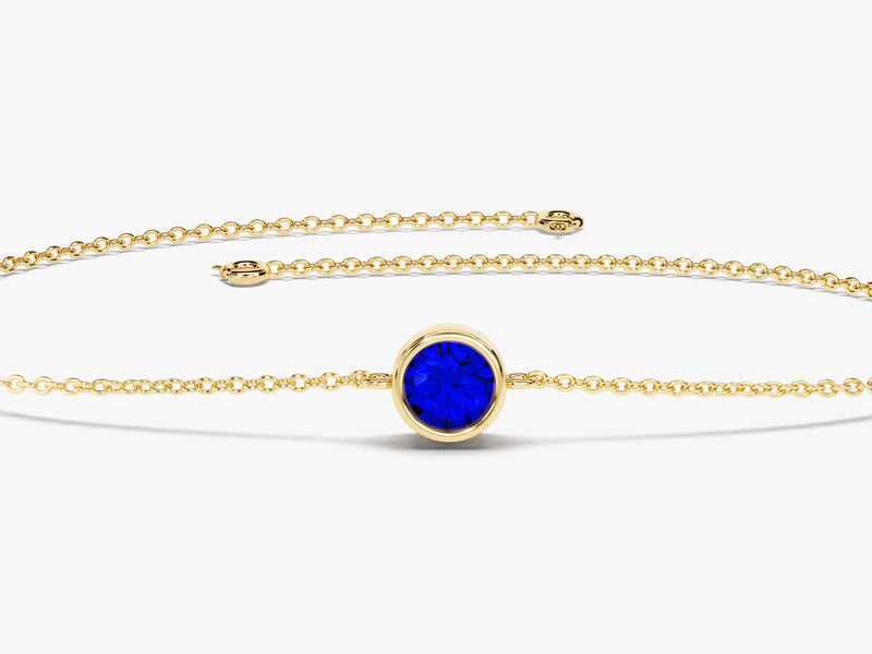 Bezel Set Birthstone Bracelet - Gold Vermeil