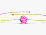 Bezel Set Birthstone Bracelet in 14k Solid Gold