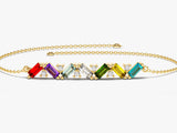 Baguette Cut Birthstone Bracelet - Gold Vermeil