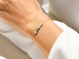 Baguette Cut Birthstone Bracelet in 14k Solid Gold