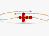 Birthstone Cross Bracelet - Gold Vermeil