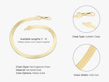 14k Yellow Gold 4.5mm Herringbone Chain Bracelet