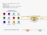 Bezel Set Evil Eye Birthstone Bracelet in 14k Solid Gold