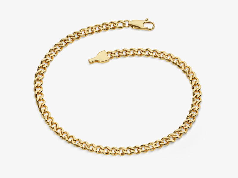 14k Yellow Gold 4.0mm Cuban Curb Chain Bracelet