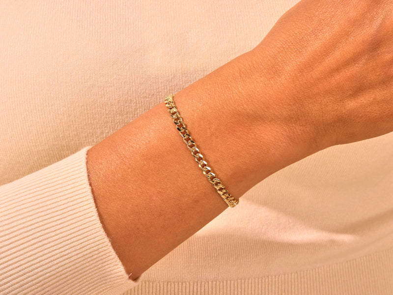 14k Yellow Gold 5.0mm Cuban Curb Chain Bracelet