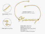 14k Solid Gold Cursive Font Name Bracelet