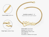 14k Solid Gold Cuban Chain Bold Name Bracelet