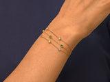 Bezel Set Birthstone Station Bracelet in 14k Solid Gold