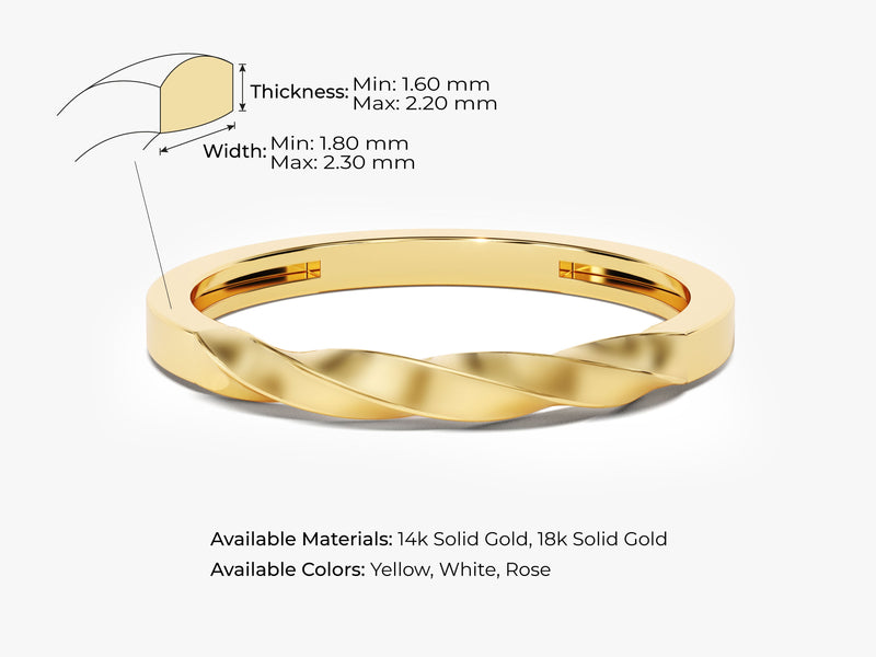 14k Solid Gold Twist Detailed Ring