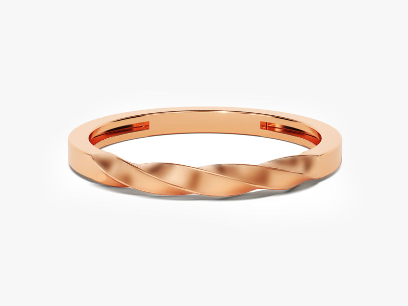 14k Solid Gold Twist Detailed Ring