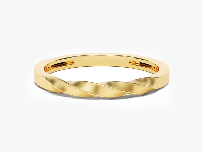 14k Solid Gold Twist Detailed Ring