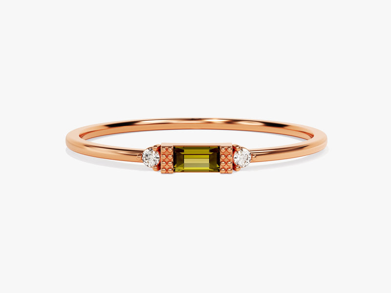 Bagutte Cut Birthstone Ring - Gold Vermeil