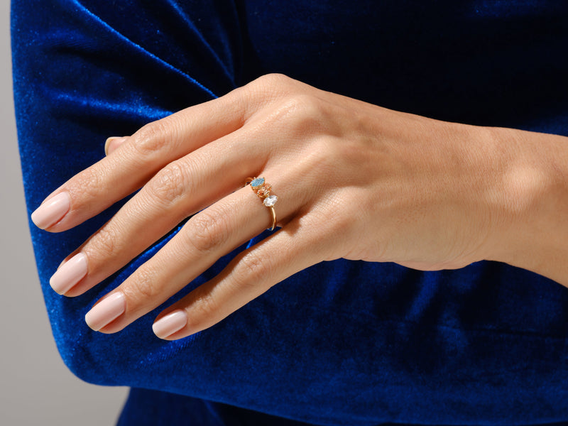 Oval Cut Multi-Stone Birthstone Ring - Gold Vermeil