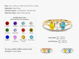 Oval Cut Multi-Stone Birthstone Ring - Gold Vermeil