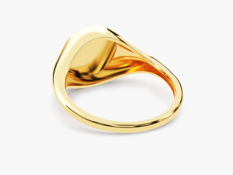 14k Gold Round Signet Ring