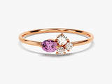 Cluster Birthstone Ring in 14k Solid Gold