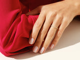 Pave Set Oval Lab Grown Diamond Solitaire Bridal Set with Chevron Lab Grown Diamond Band (1.50 CT)
