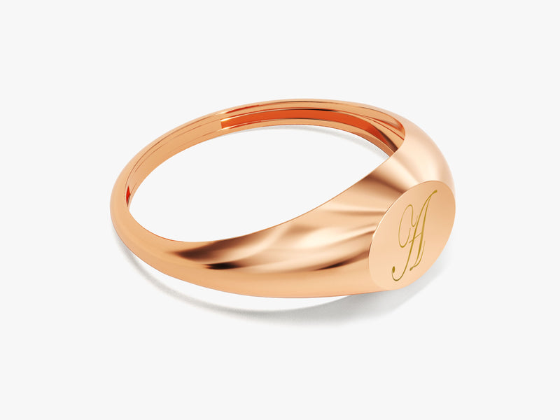 14k Solid Gold Oval Signet Ring