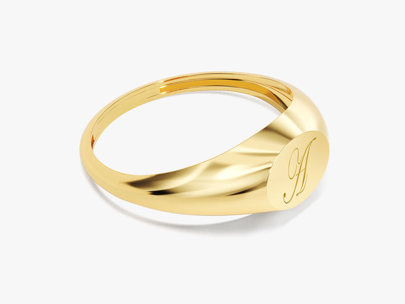 14k Solid Gold Oval Signet Ring