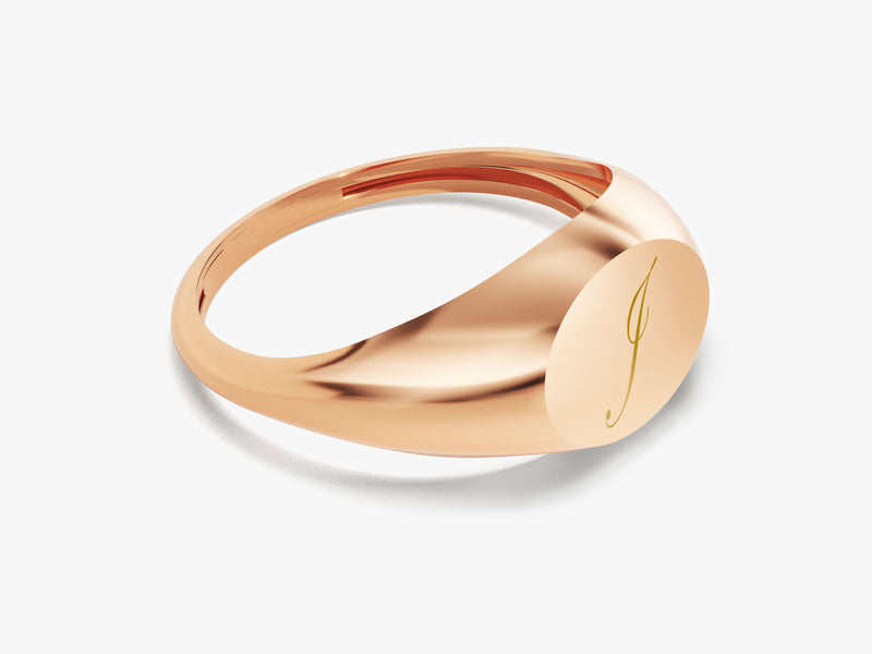 14k Solid Gold Oval Signet Ring