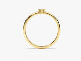 Bezel Set Round Birthstone Ring - Gold Vermeil