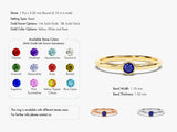 Bezel Set Round Birthstone Ring in 14k Solid Gold