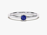 Bezel Set Round Birthstone Ring in 14k Solid Gold