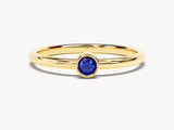 Bezel Set Round Birthstone Ring in 14k Solid Gold