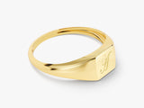 14k Gold Personalized Square Signet Ring