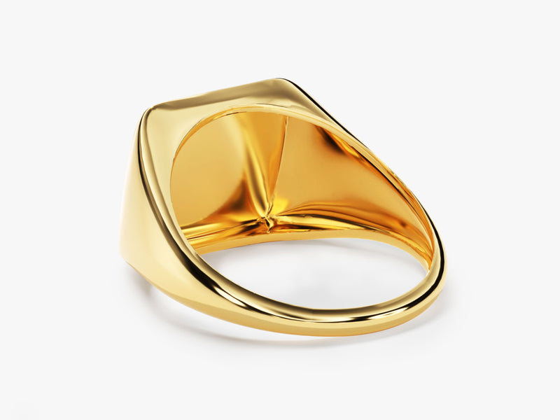 14k Gold Personalized Square Signet Ring