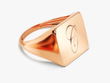 14k Gold Personalized Square Signet Ring