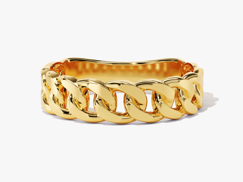 14k Solid Gold 5mm Chain Link Ring