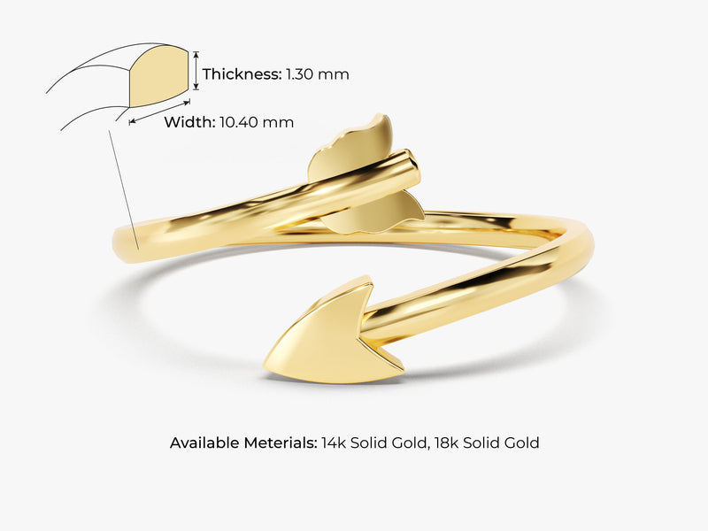 14k Solid Gold Arrow Ring