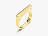 14k Gold Elongated Rectangular Signet Ring