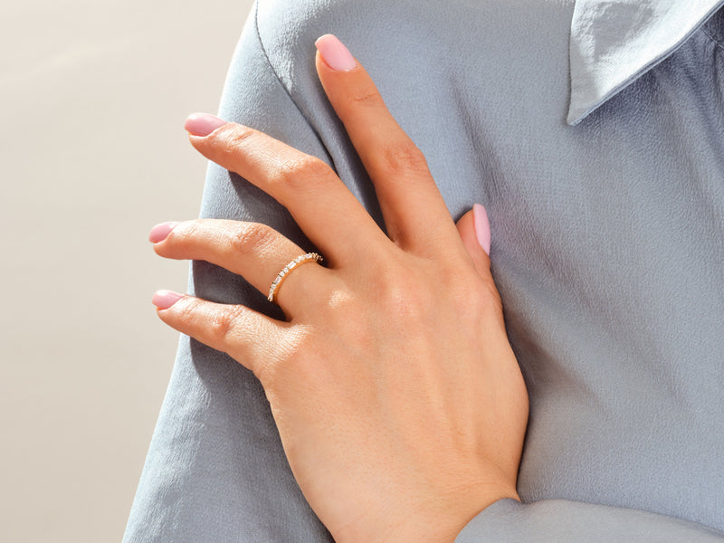 Baguette and Double Round Birthstone Ring - Gold Vermeil