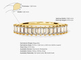 Baguette Cut Half Eternity Diamond Wedding Band