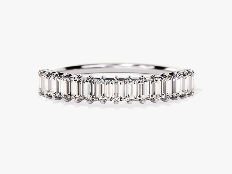 Baguette Cut Half Eternity Diamond Wedding Band