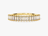 Baguette Cut Half Eternity Diamond Wedding Band