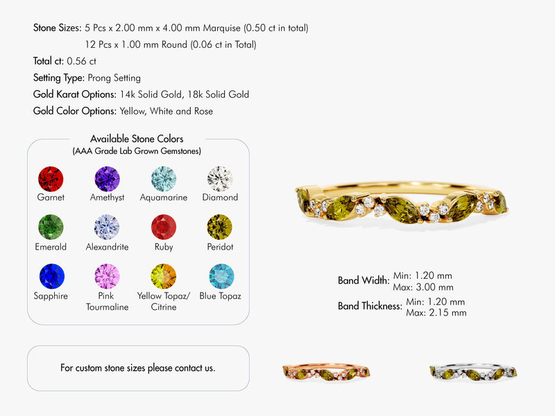 Marquise and Round Cluster Birthstone Ring - Gold Vermeil