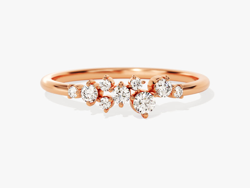 Floating Cluster Diamond Wedding Band